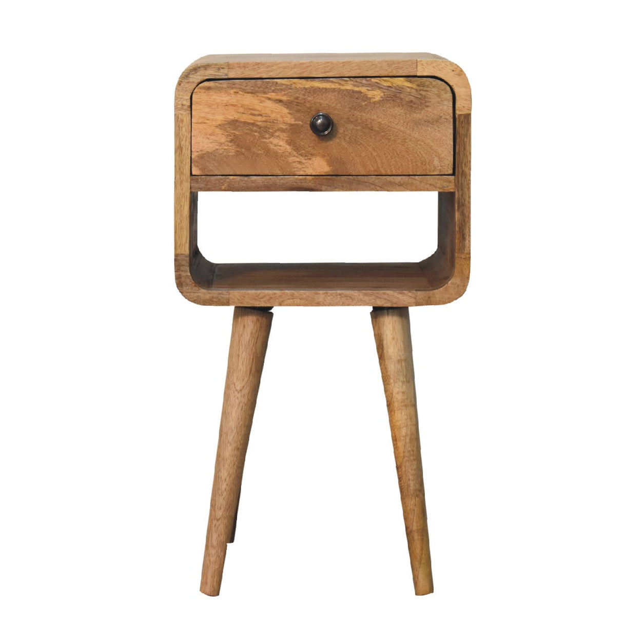 Solid Wood Mini Oak-ish Curve Lower Nightstand