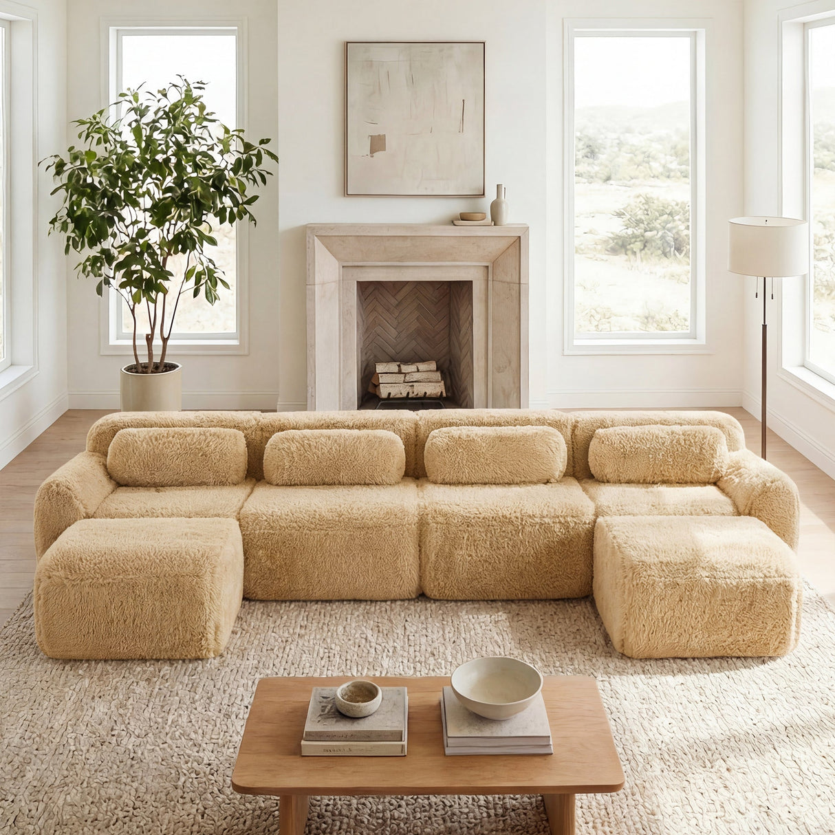 U-Shaped Boneless Sofa