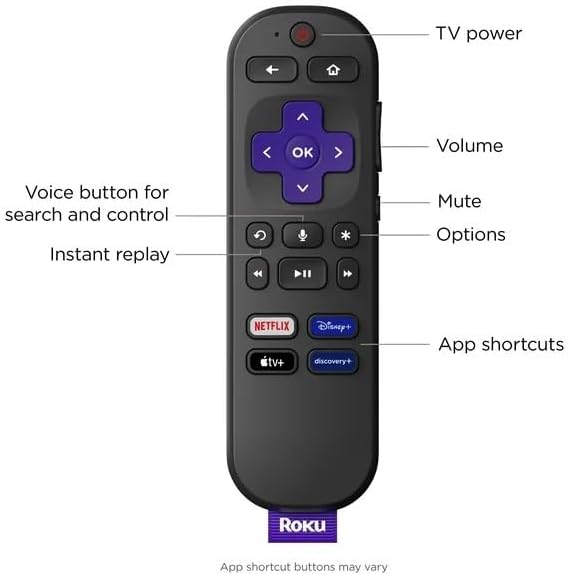 Roku Streaming Stick 4K Streaming Device 4K/HDR/Dolby Vision with Voice Remote with TV Controls