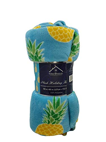 Decor&More Tropical Summer Novelty Velvet Fleece Throw Blanket (50" x 60")