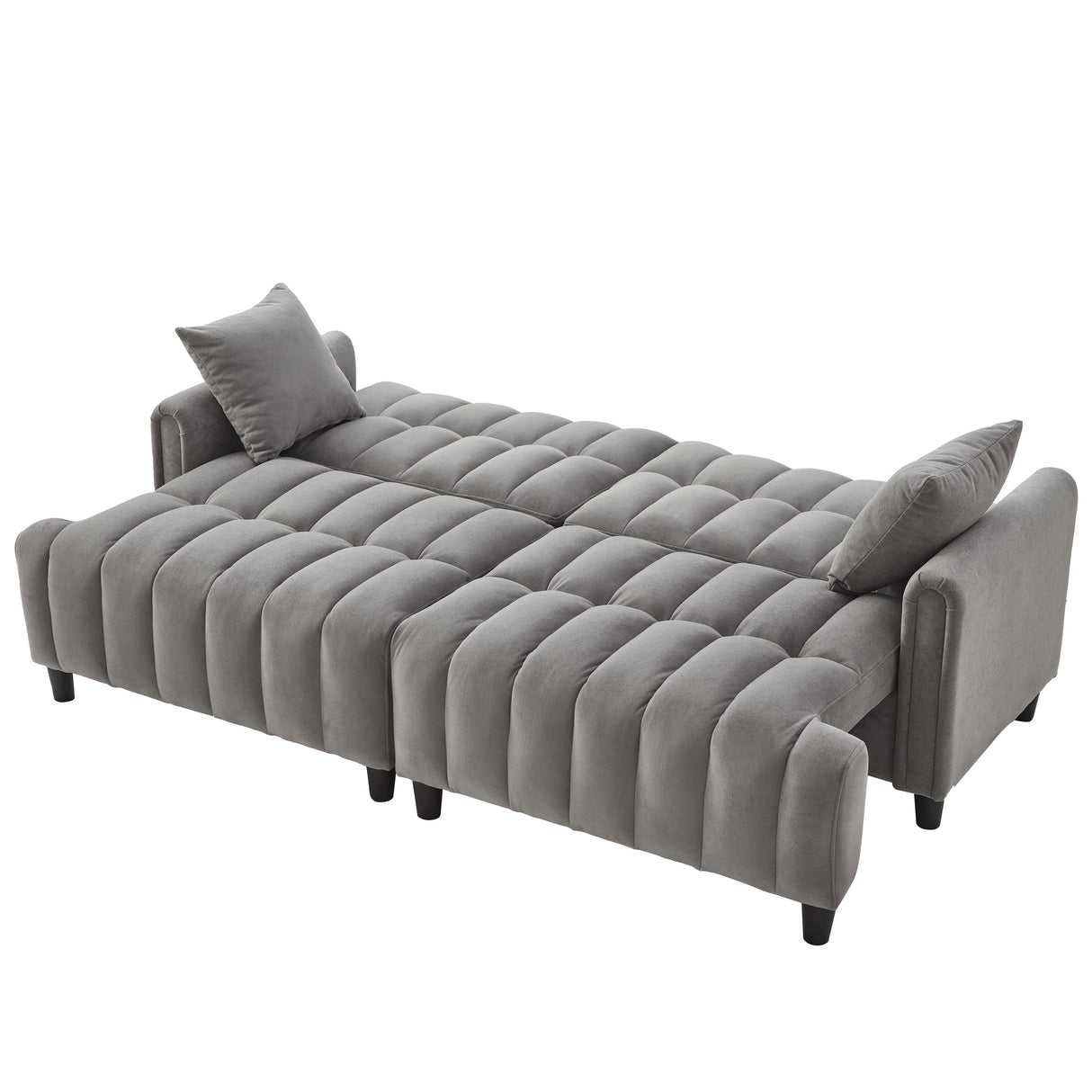 83'' Futon Sofa Bed with Polyester Fabric and Adjustable Backrest
