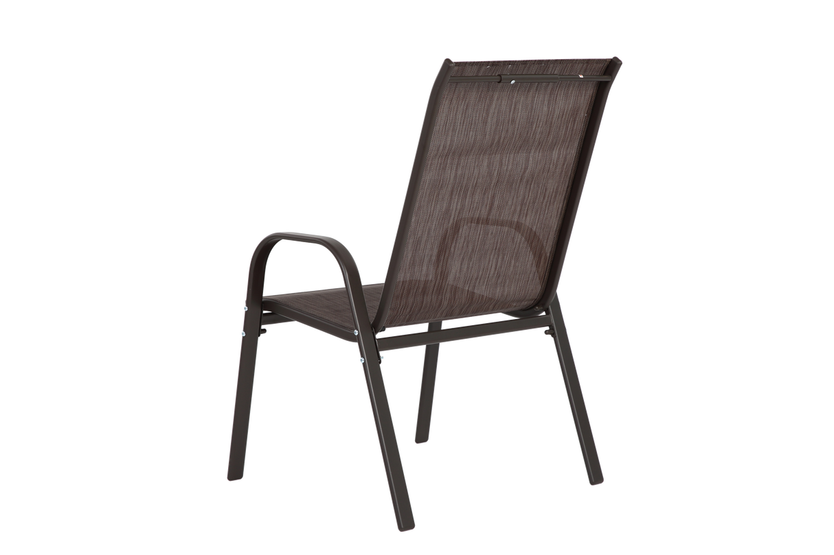 6 Piece Patio Chairs with High Backrest and Armrest - Brown