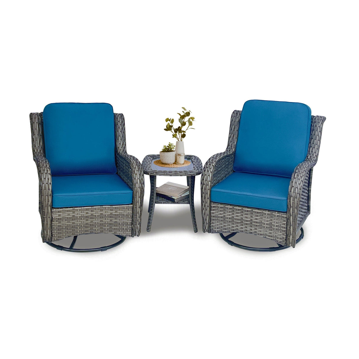 Wicker Patio Furniture Set - 3 Piece Rattan Outdoor Sectional Conversation Sets