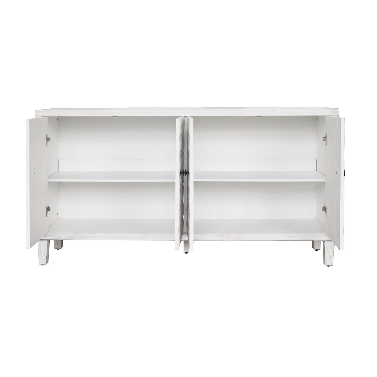 Accent Cabinet 4 Door Wooden Cabinet Sideboard Buffet Server Cabinet Storage Cabinet, For Living Room, Entryway, Hallway, Office, Kitchen And Dining Room - White Wash