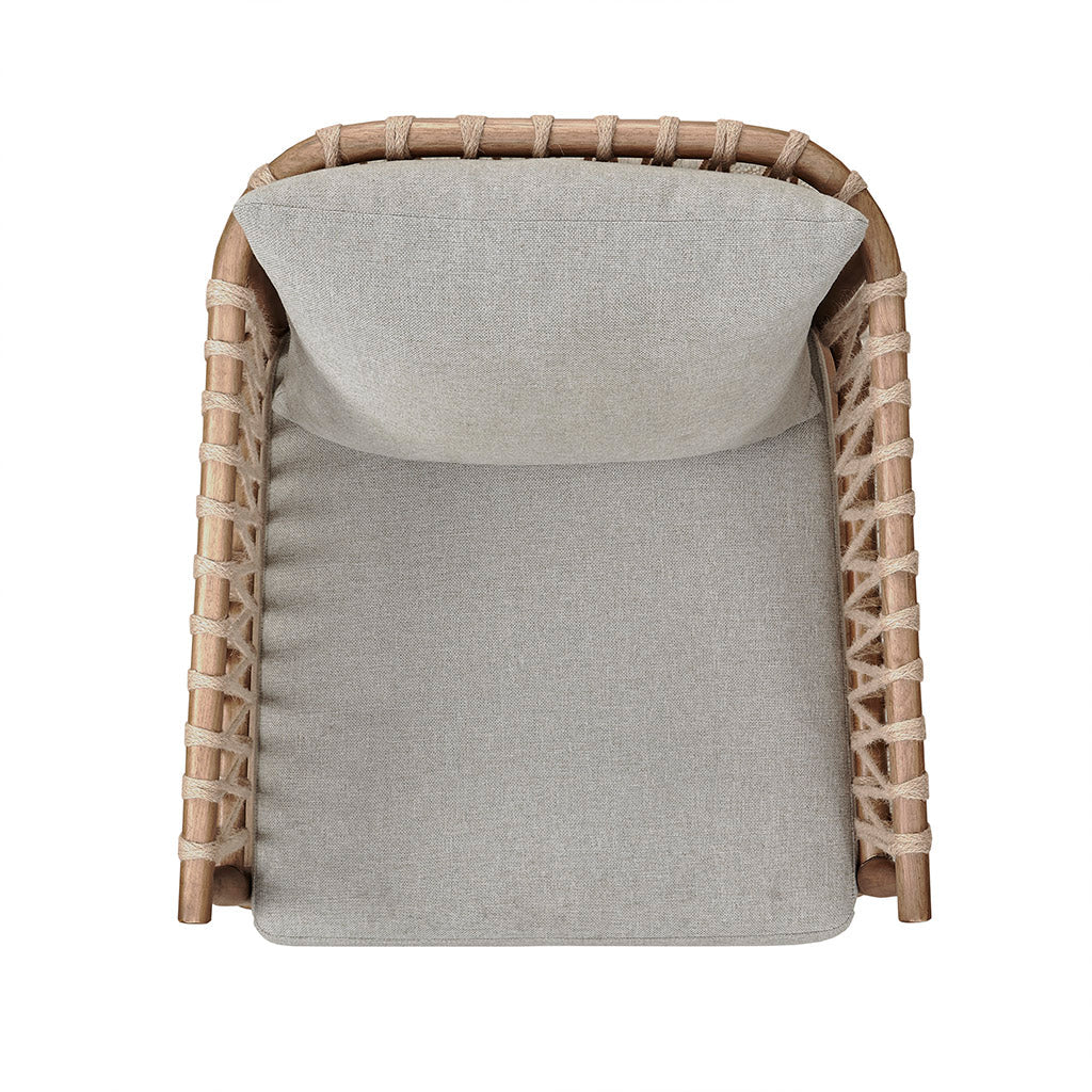 Accent Chair with Weave Rope Design and Seat Cushion