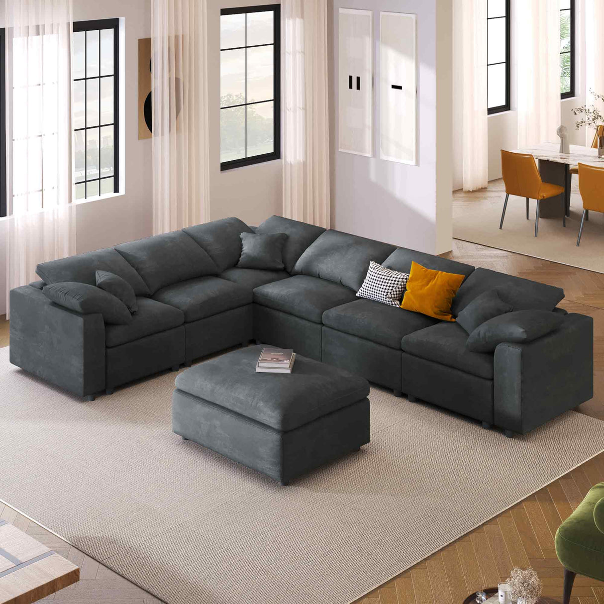 U_Style 120.8" Extra Large Modular Sectional Sofa