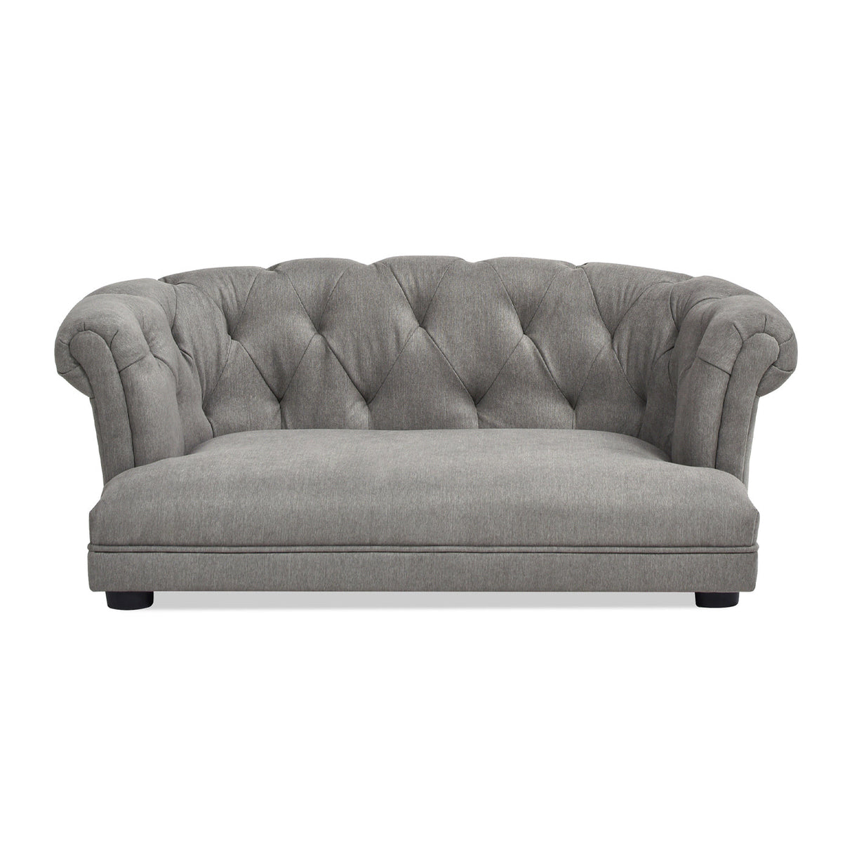 Kiki 36.5' Chesterfield Dog Sofa Bed, Medium, Uptown Gray Stain Resistant High Performance Polyester