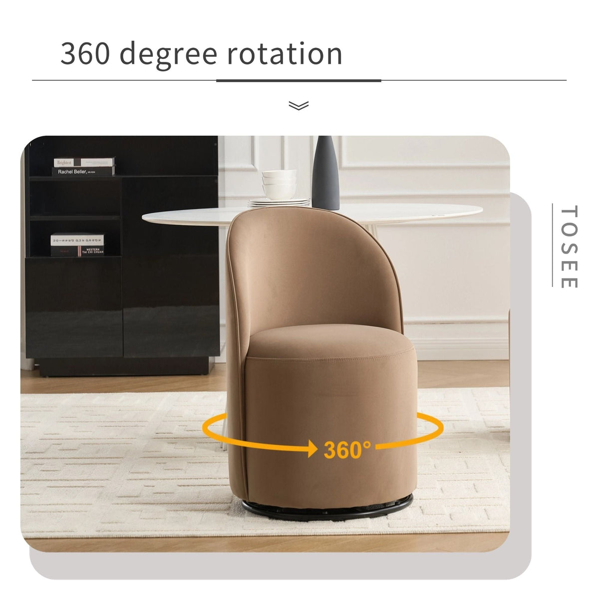 360 Degree Swivel Armless Dining Barrel Chair with Stain-Resistant Upholstery - Multiple Colors