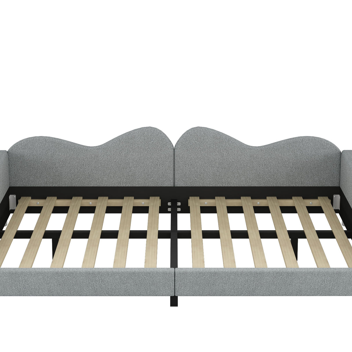 Upholstered Daybed, Sherpa Fabric Sofabed With Cloud-Shaped Backrest
