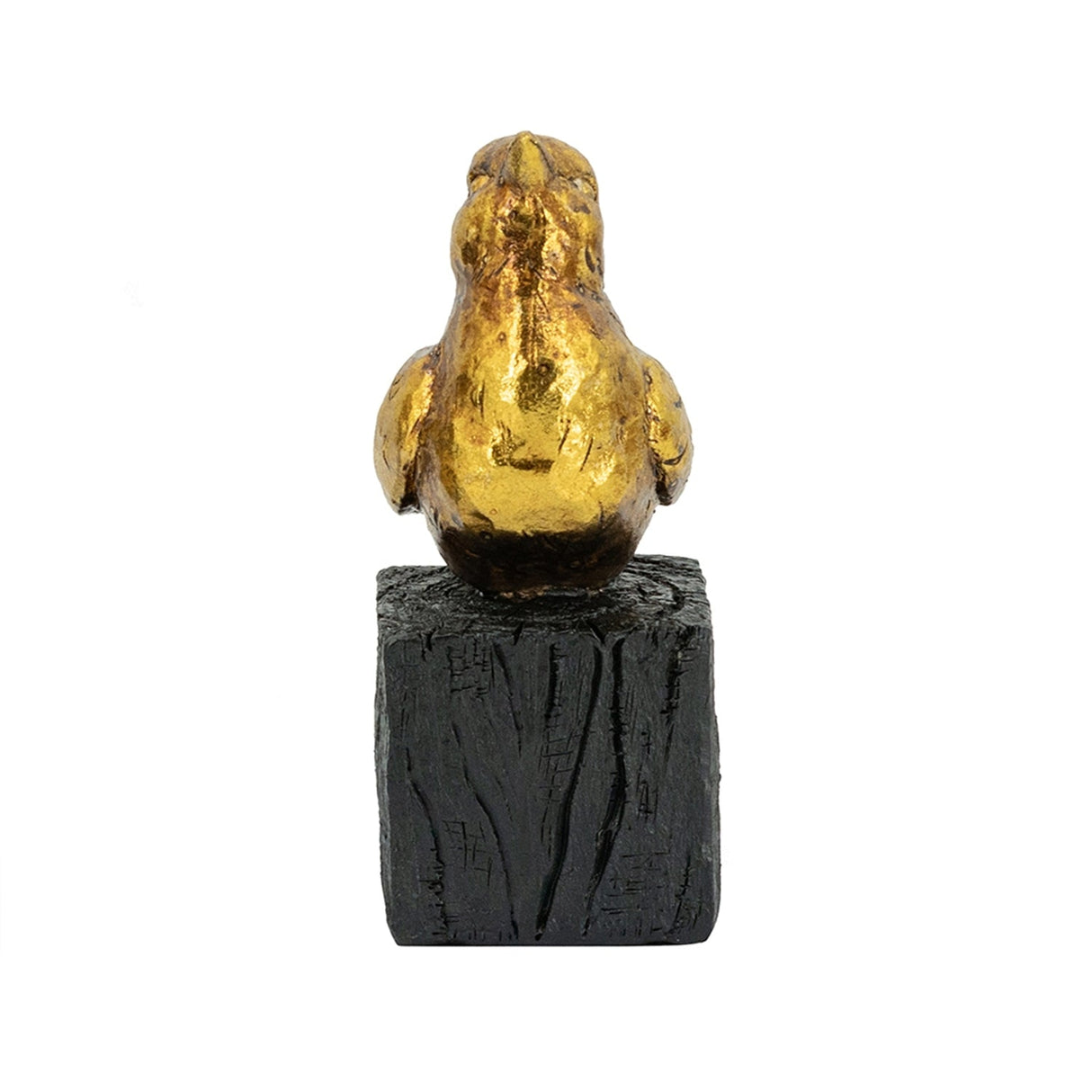 4.5x2.5x6' Gold Resin Songbird Sculpture on Black Faux Branch