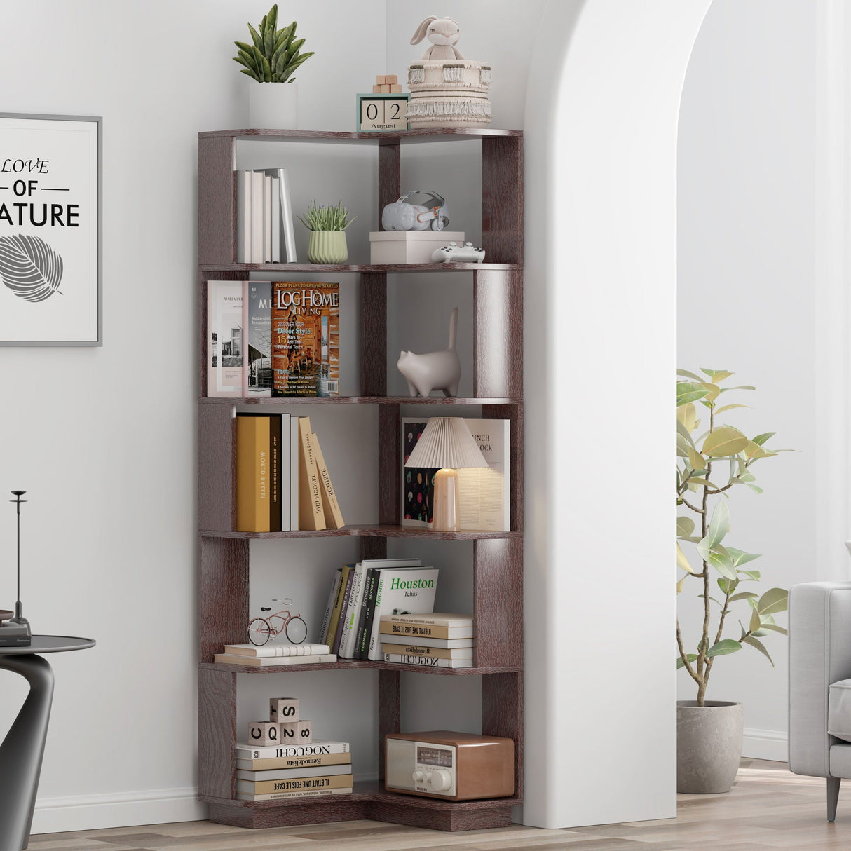 L-Shaped Corner Bookshelf