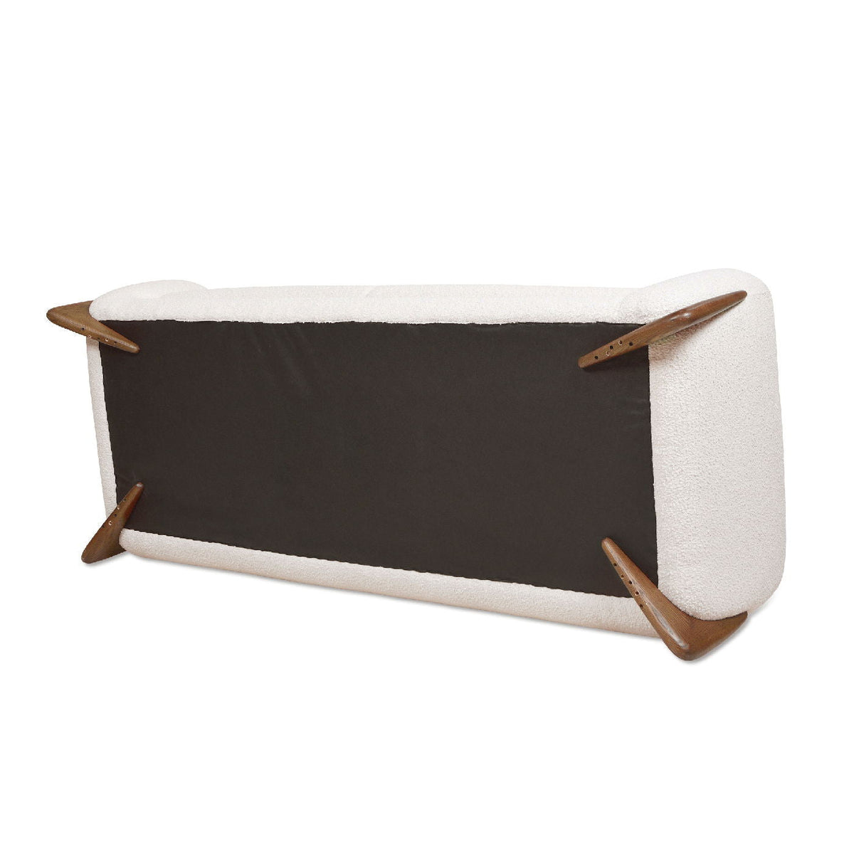 Alpine Luxurious Upholstery Sherpa Sofa with Removable Cushions - Available in White, Black, or Dark Green