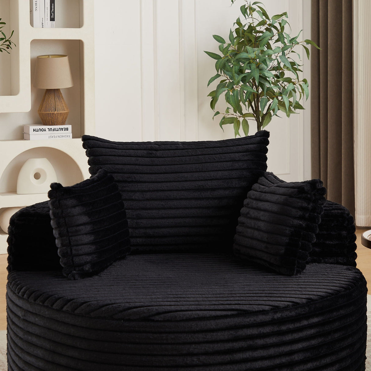 Modern Single Sofa With Backrest Pillow For Living Room