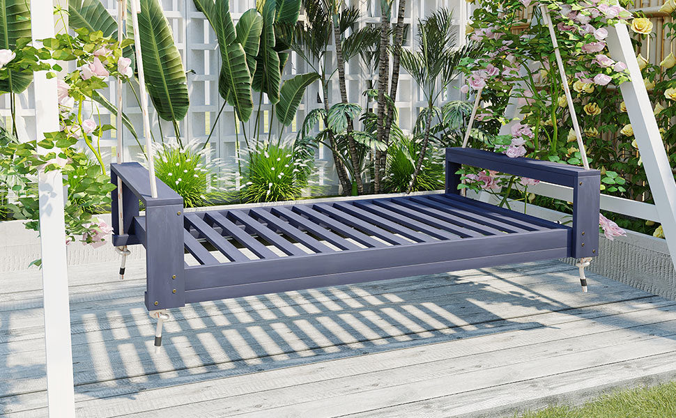 Twin Size Porch Swing Bed Seating Gray