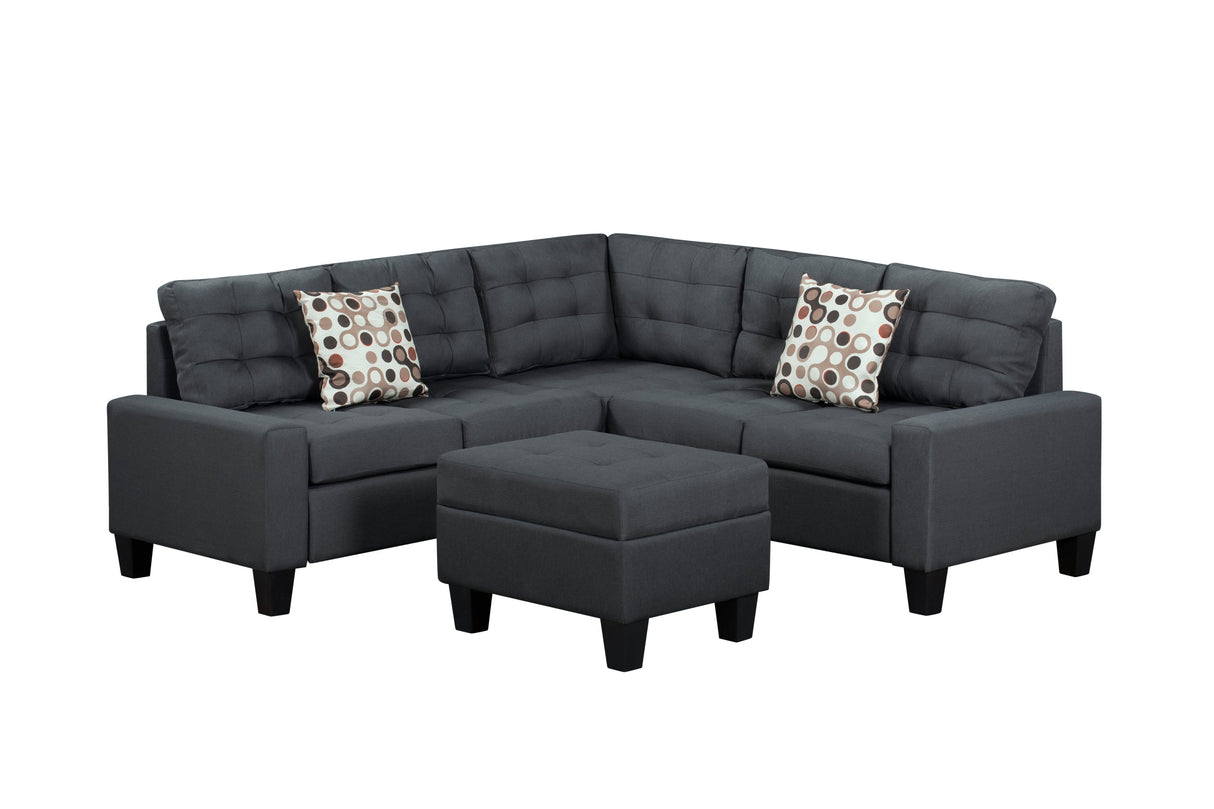 6-Piece Upholstered Sectional Sofa Grey