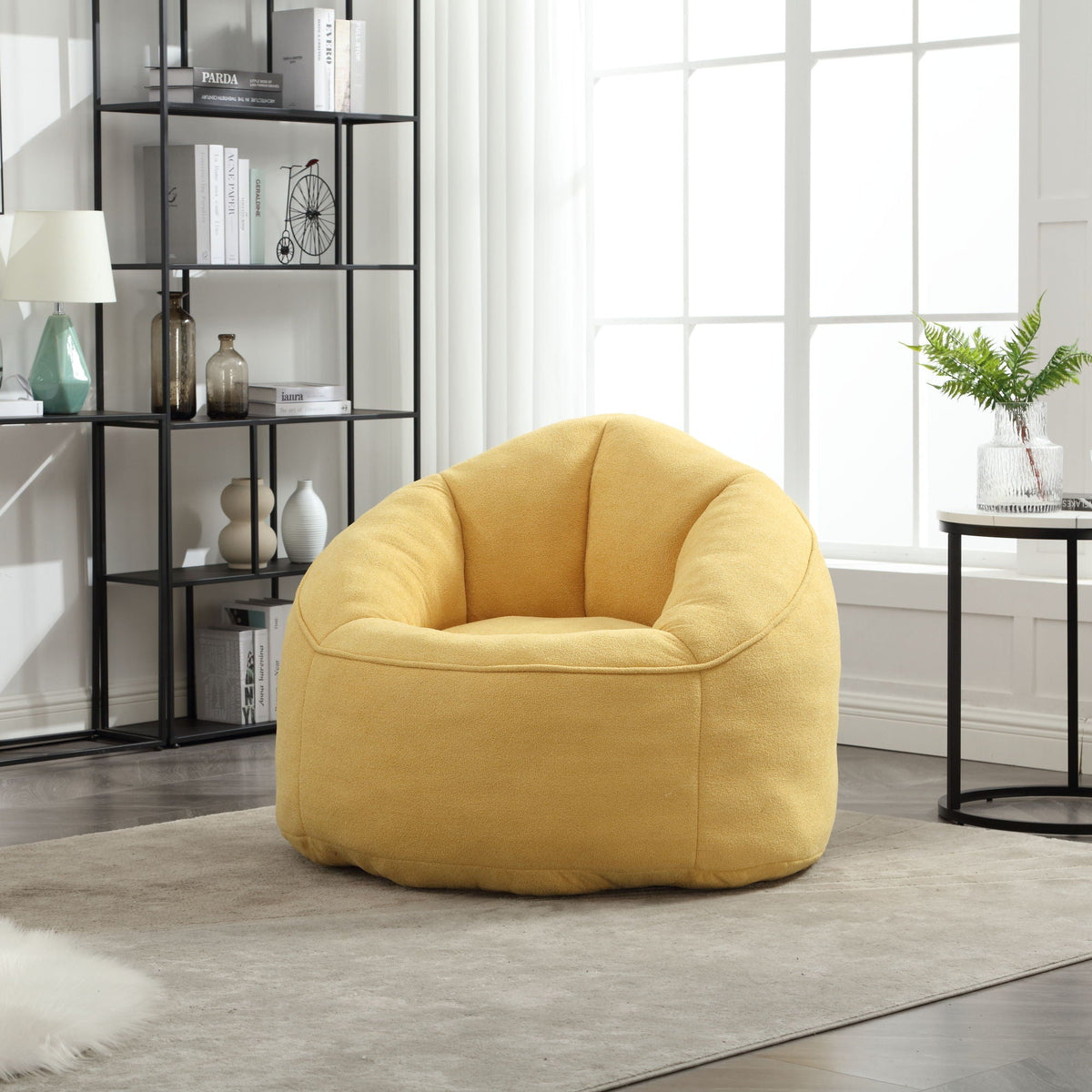Bedding Bean Bag Sofa Chair High Pressure Foam With Footrest