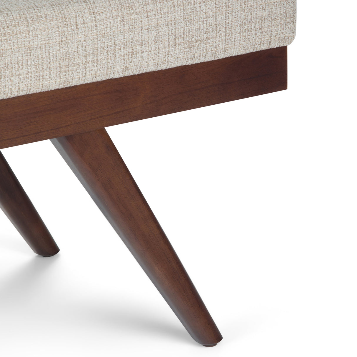 Chanelle - Mid Century Ottoman Bench - Platinum