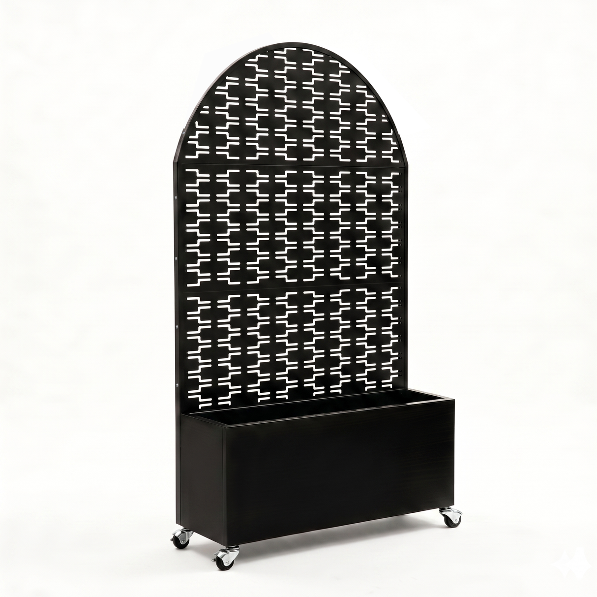 Arched Decorative Privacy Screen with Planter Box