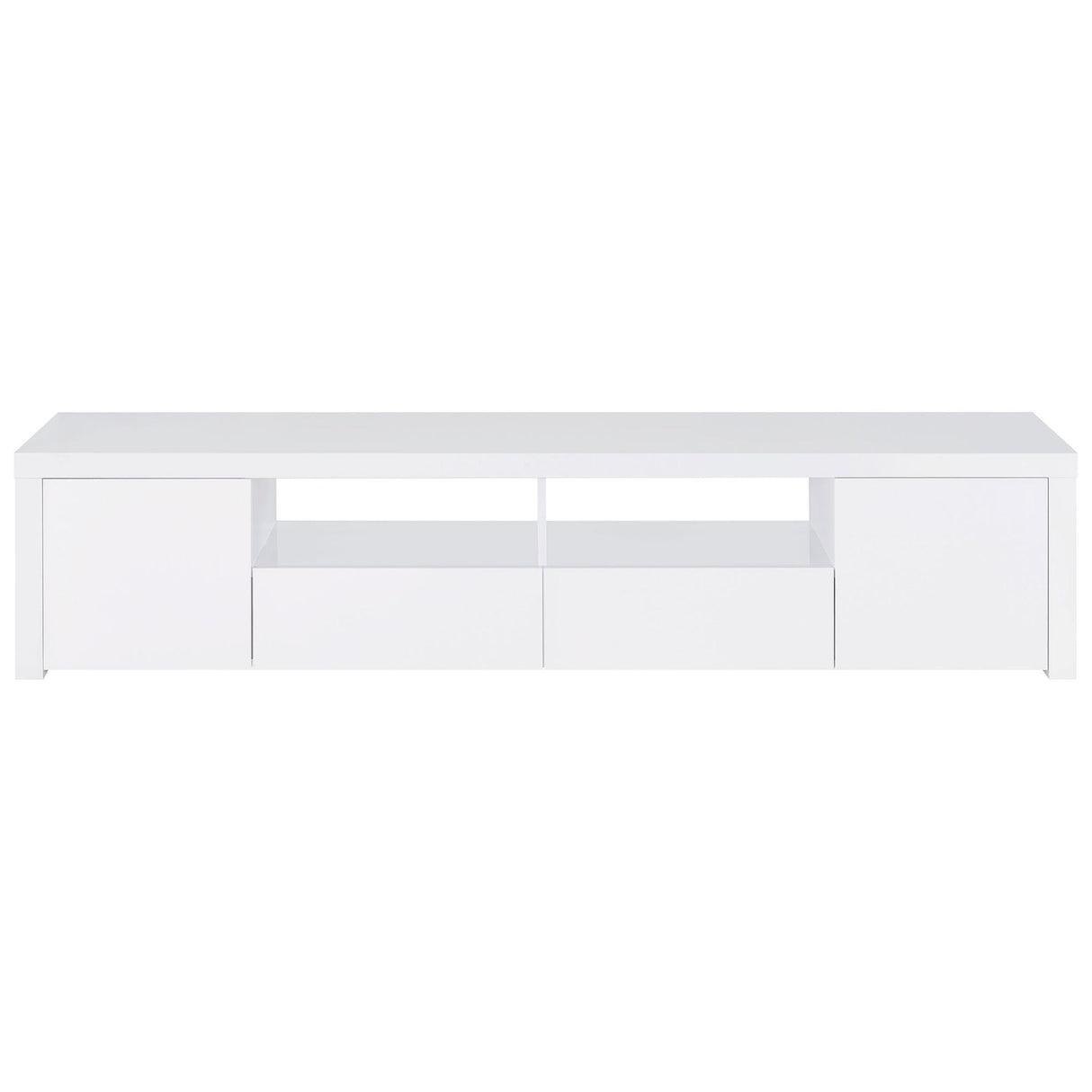 Garner - 2 Door Stand With Drawers Media Console - Gloss White