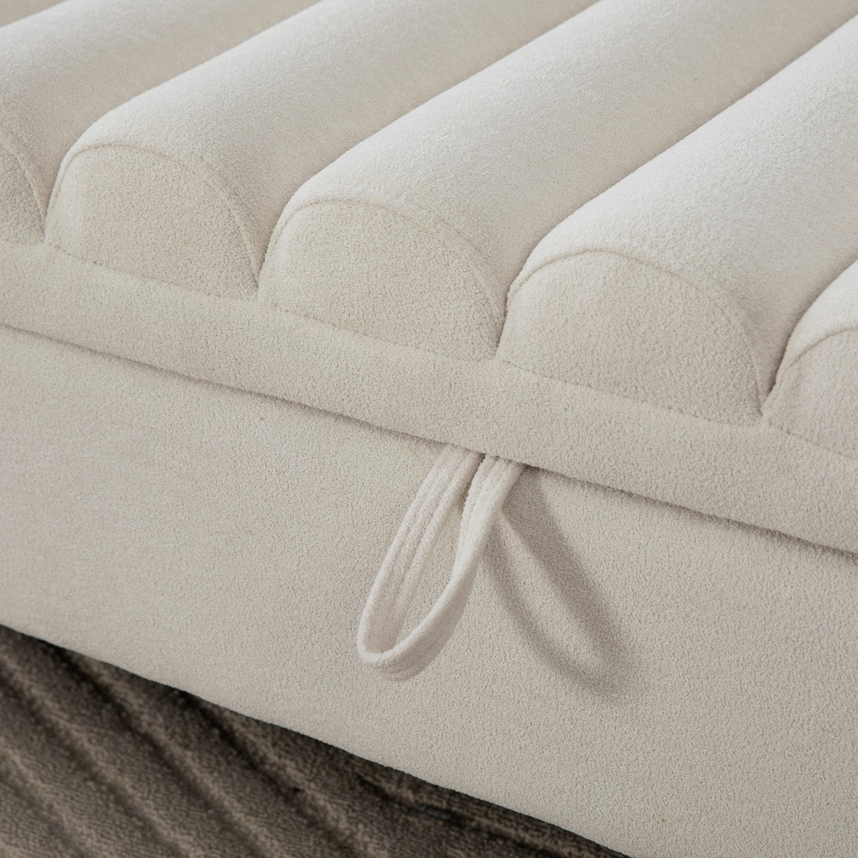 65.55' Wide Modern Upholstered Storage Bench with Rolled Armrest