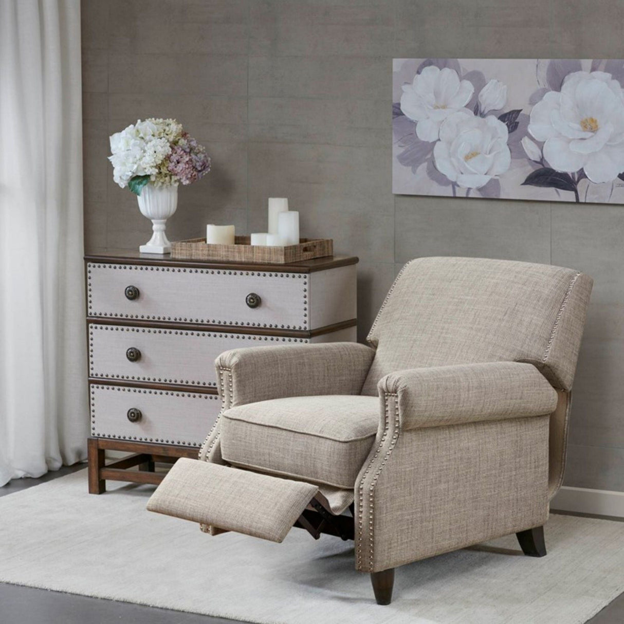 Julian - Push Back Recliner With Reclining Function - Sand