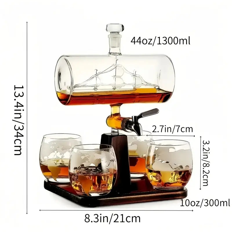Maritime-Sailboat-Whiskey-Decanter-Set-Decanters