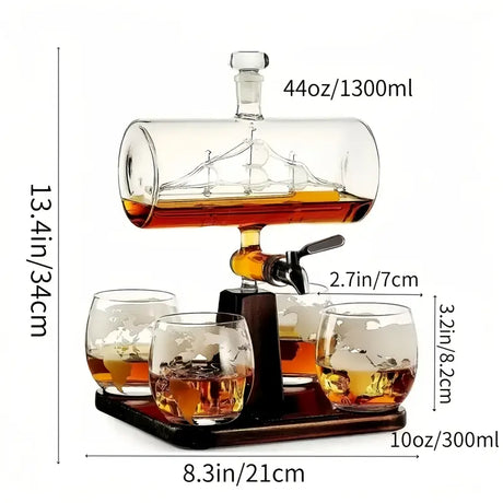 Maritime-Sailboat-Whiskey-Decanter-Set-Decanters