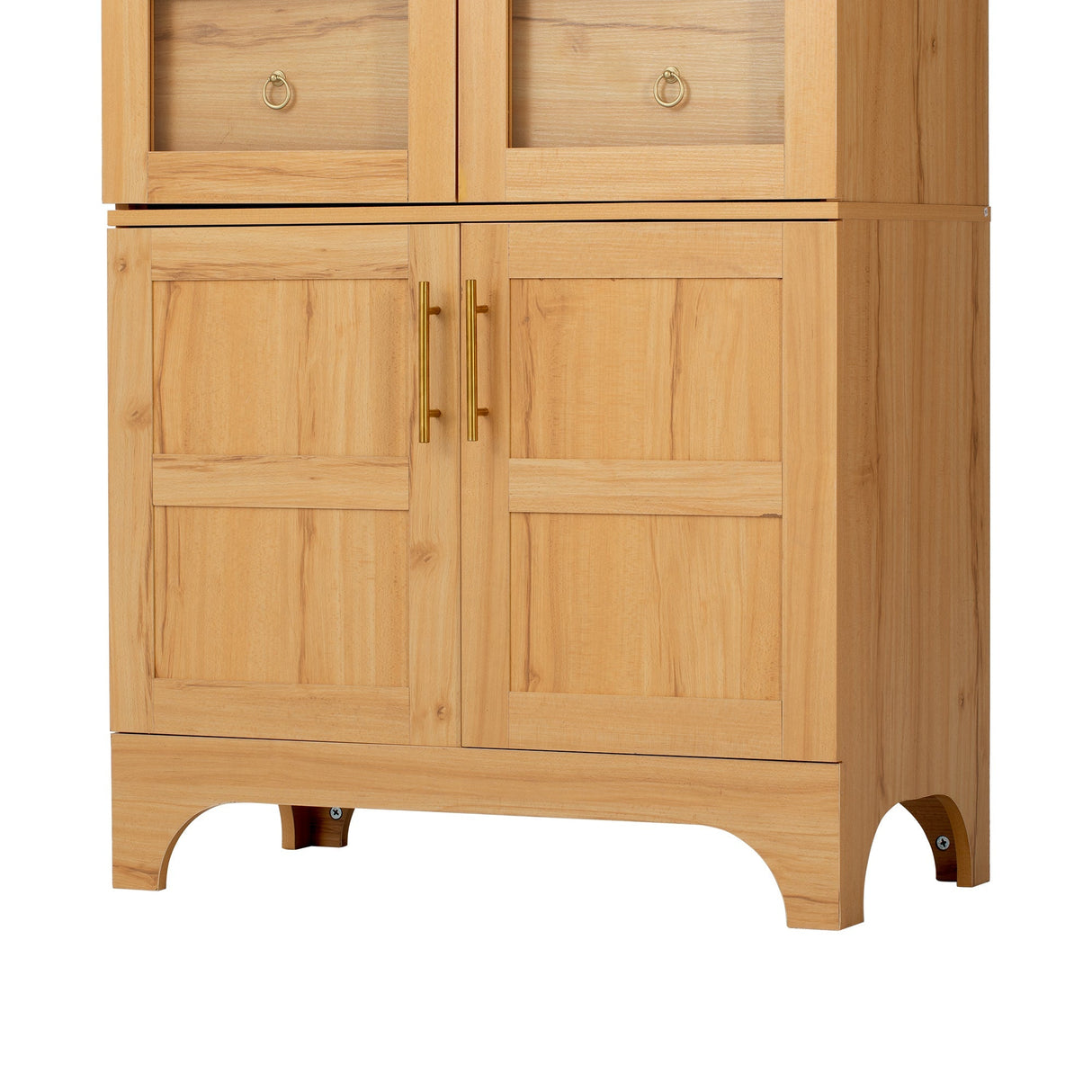 K&K 71' Tall Arched Kitchen Pantry Cabinet with Adjustable Shelves