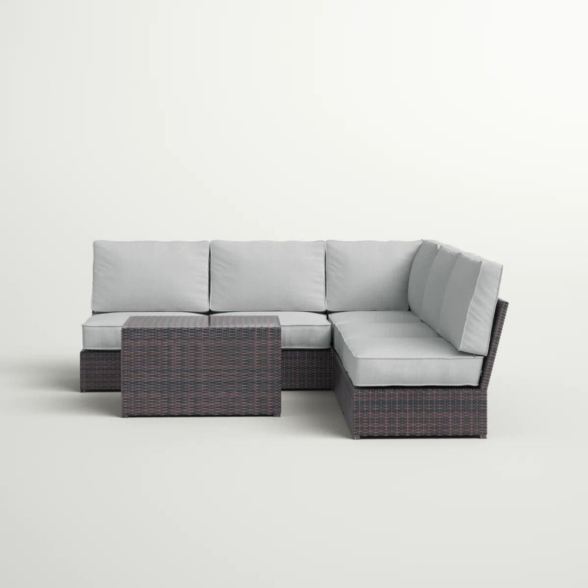 Modular 4 Person Outdoor Seating Group With Cushions - Espresso