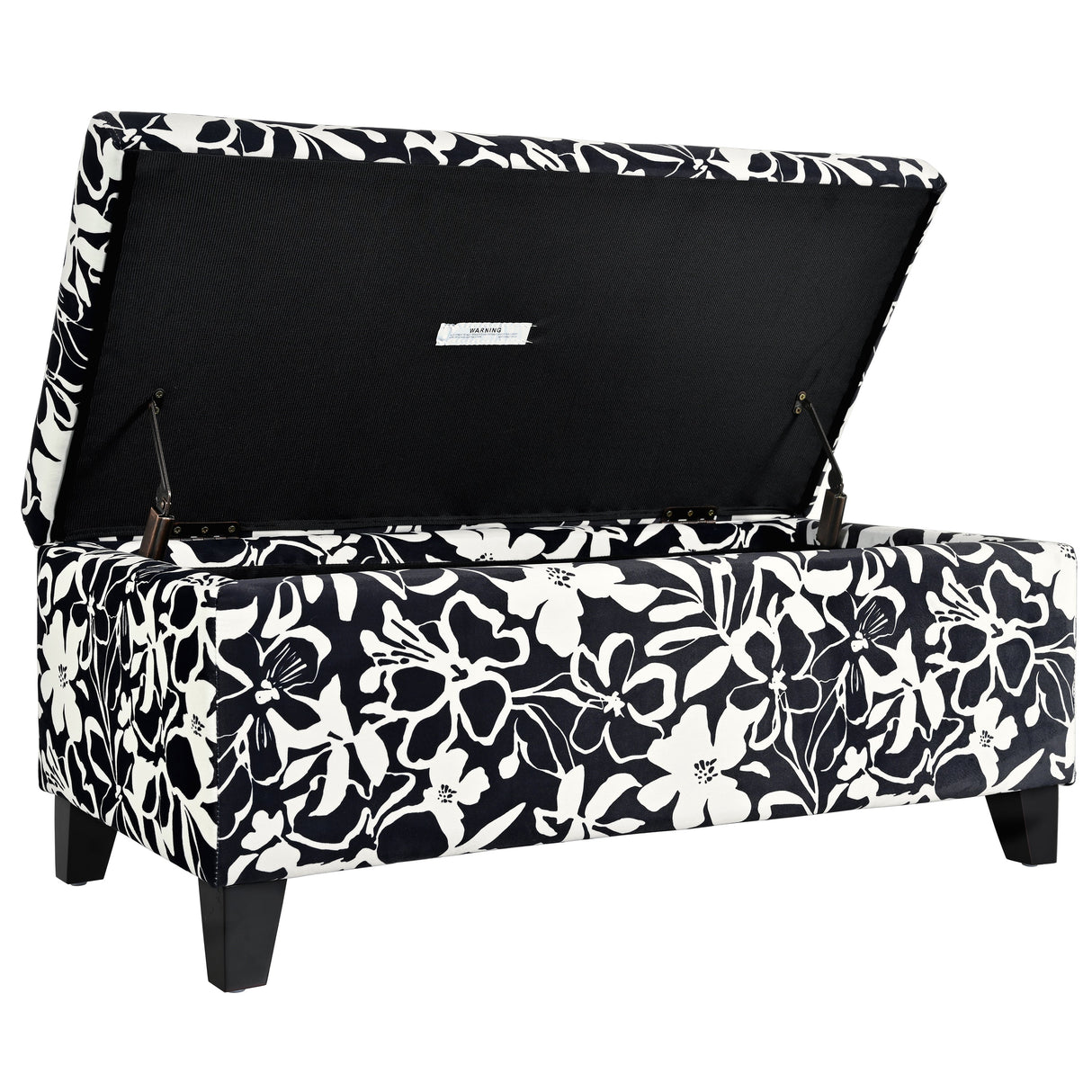 Luxury Storage Ottoman with Floral Patterned Fabric