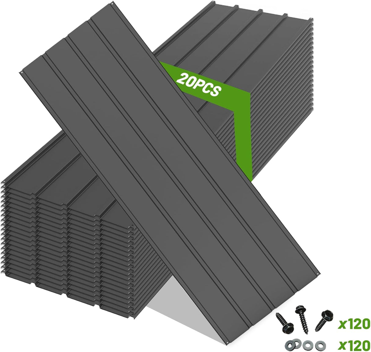 20PCS Metal Roofing Panels - Corrugated Galvanized Roof Panels