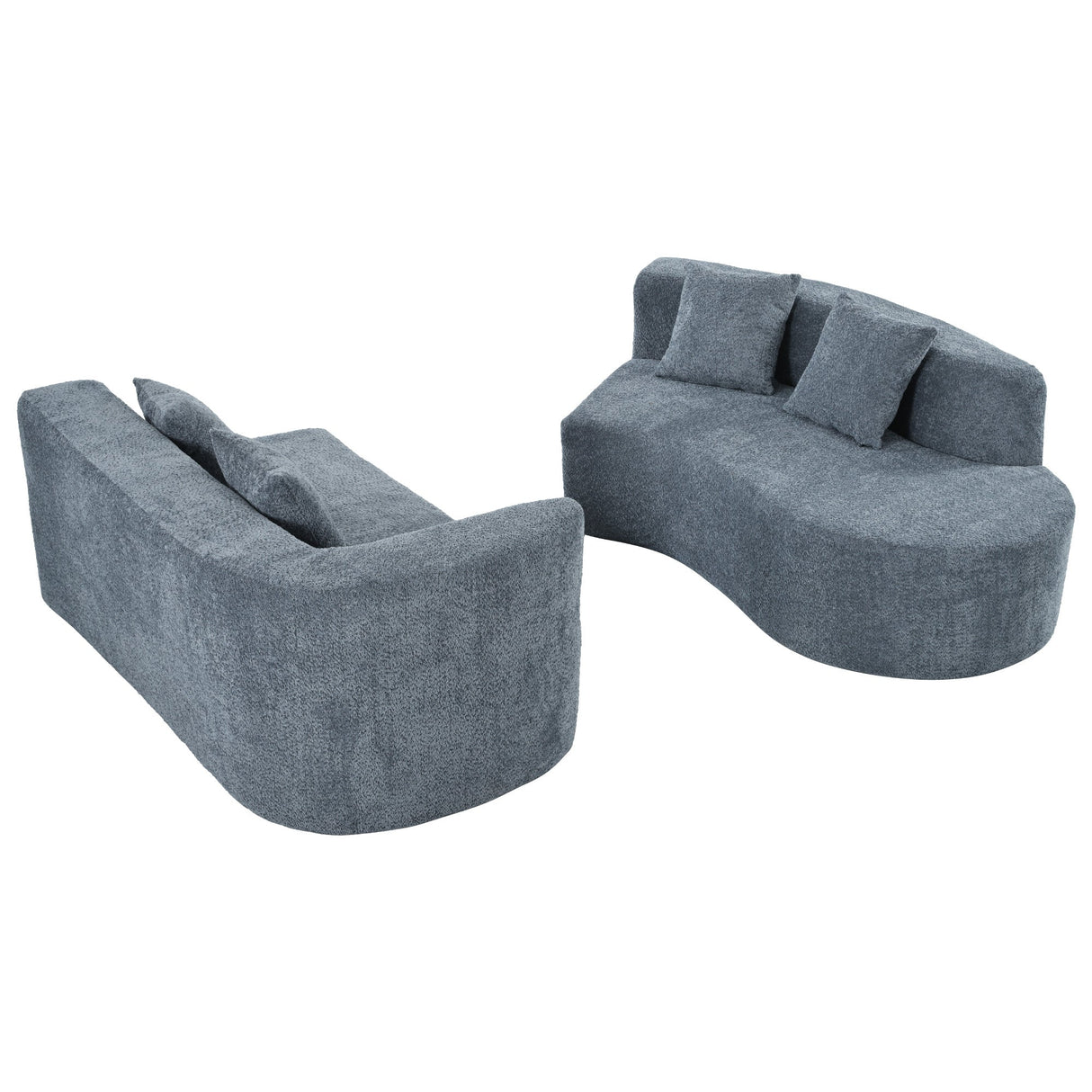 U_Style 132" Modern Sectional Sofa with Curved Design