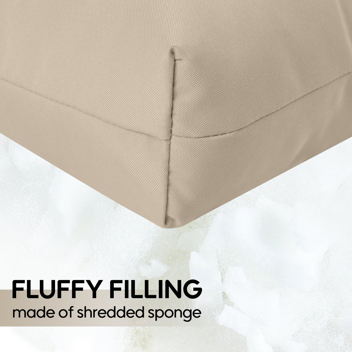 2-Piece High Back Patio Chair Cushion Set - Beige