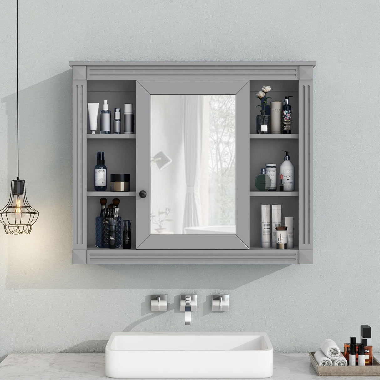 Wall Mounted Bathroom Storage Cabinet With Mirror