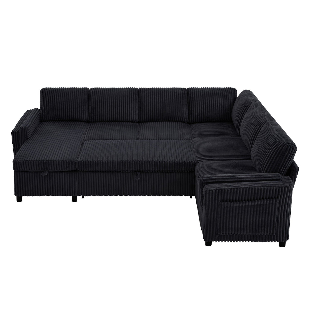 Convertible U-Shaped Sectional Sofa Bed With USB Ports And Storage