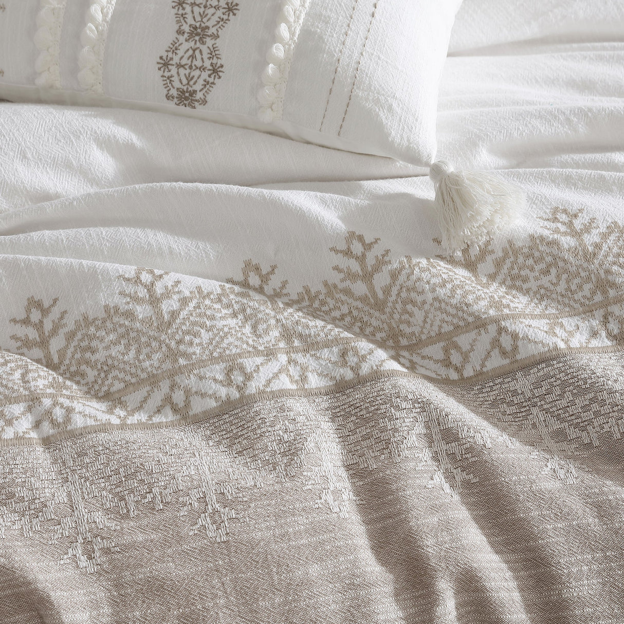 Preston 5-Piece Textured Woven Jacquard Comforter Ensemble