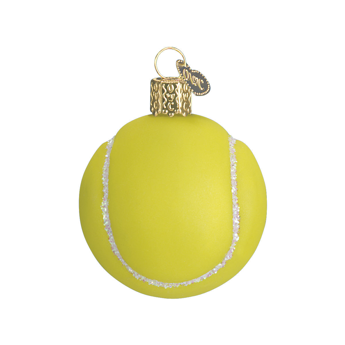 Tennis Ball Glass Ornament 2.5 x 2 x 2 Inches