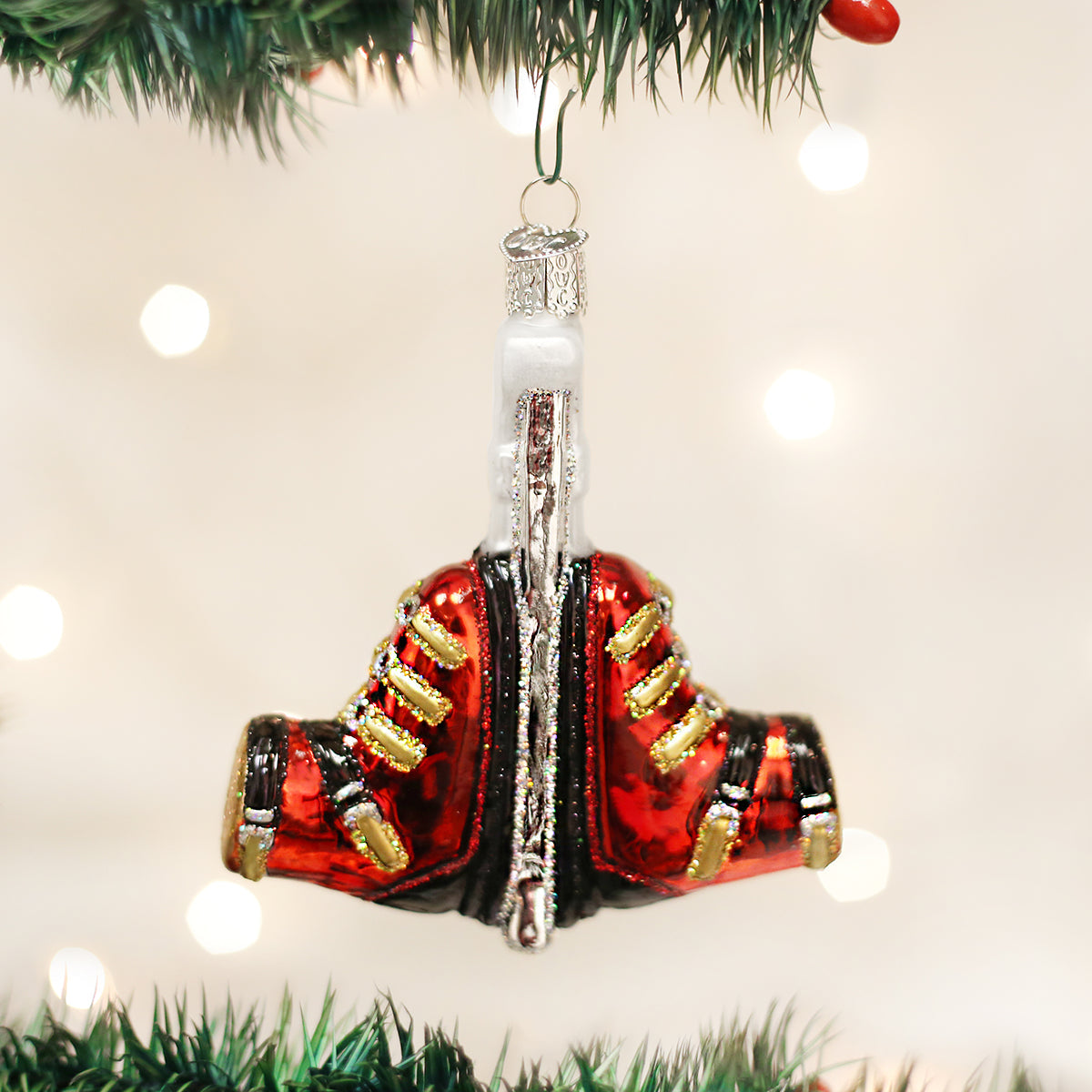 Ski Boots Ornament Glass 4 x 3.5 x 0.75 Inches
