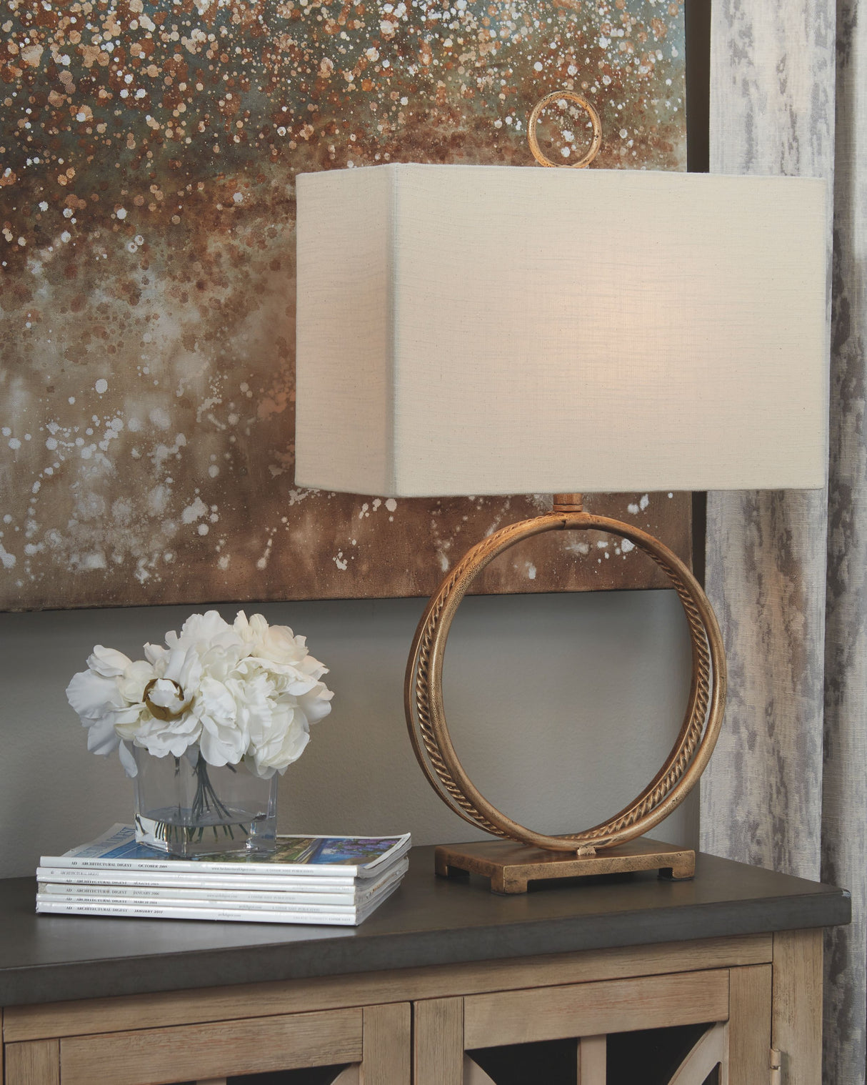 Mahala - Metal Table Lamp - Antique Gold Finish