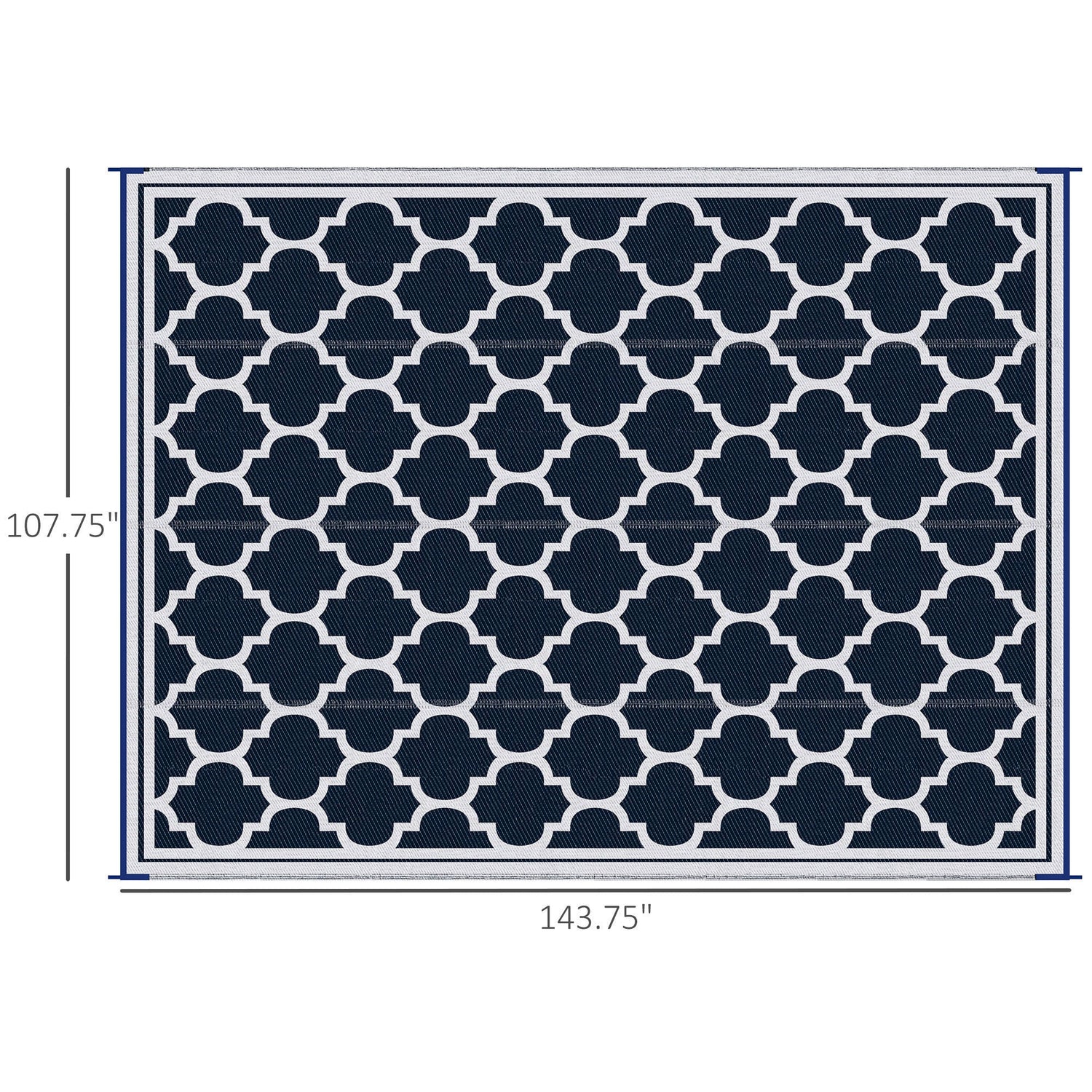 Reversible outdoor rug carpet, 9' x 18' waterproof