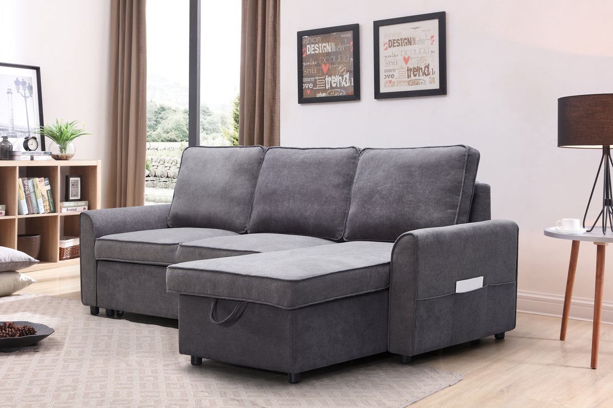 Modern-modular-L-shaped-sofa-bed-with-chaise,-dark-grey-Sofas-&-Sectionals