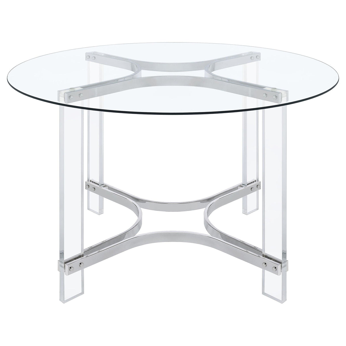 Uptown - 5 Piece Round Dining Set - Chrome