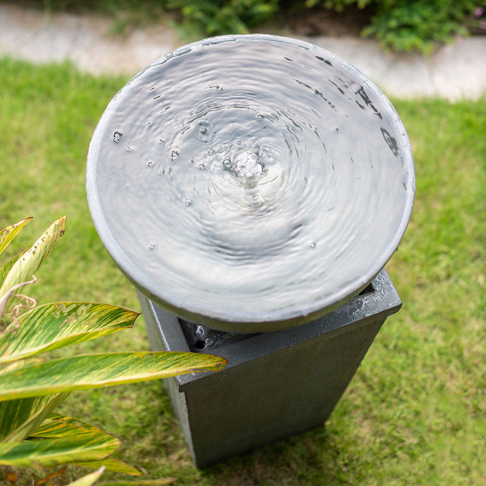 Zen Bowl Water Fountain, Outdoor Bird Feeder / Bath Fountains, Relaxing Water Feature For Garden