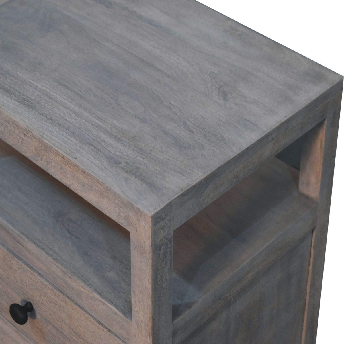 2 Drawer Open Bedside Table - Gray Ash