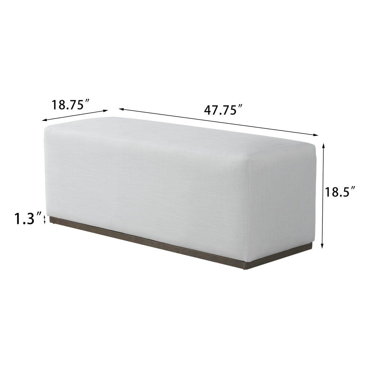 Simple and Elegant Footstool Bench with Soft Fabric Upholstery - Bedroom & Living Room