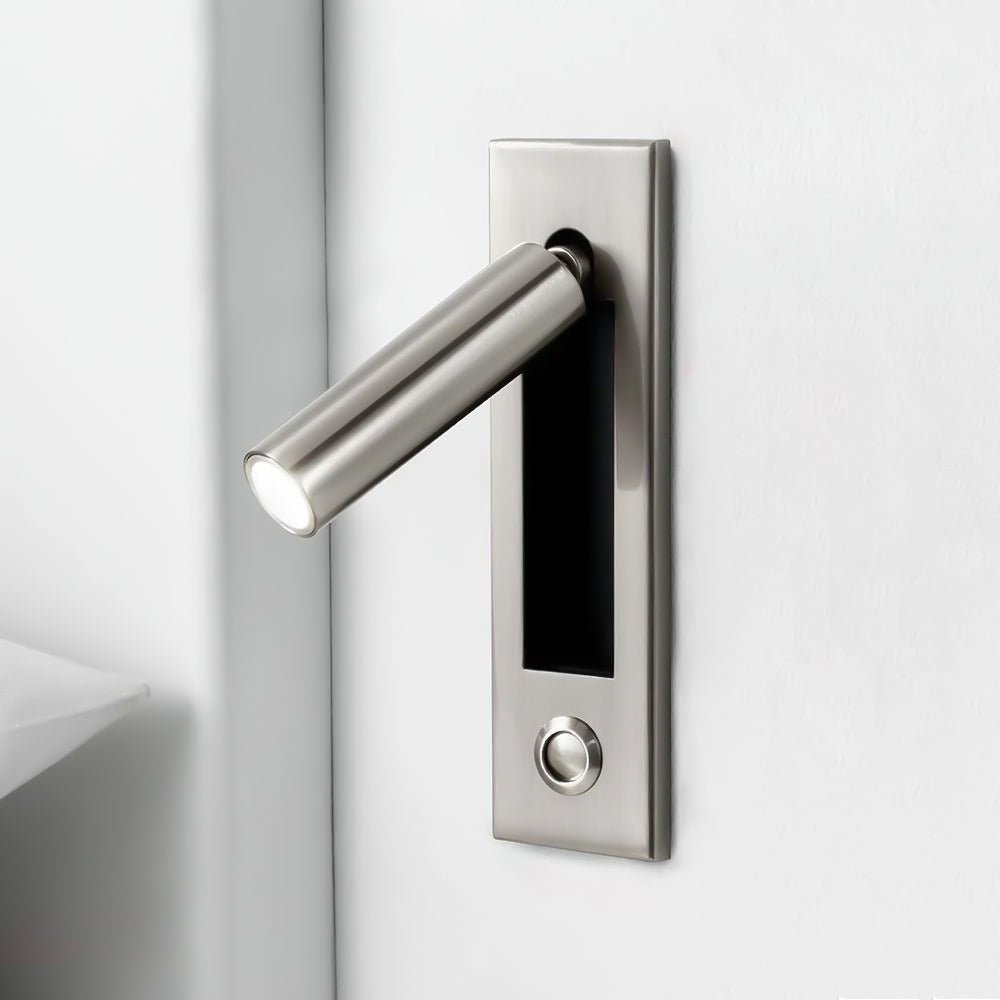 Recessed Folding Bedside Wall Sconce with Warm LED | Flush Reading Light for Bedrooms