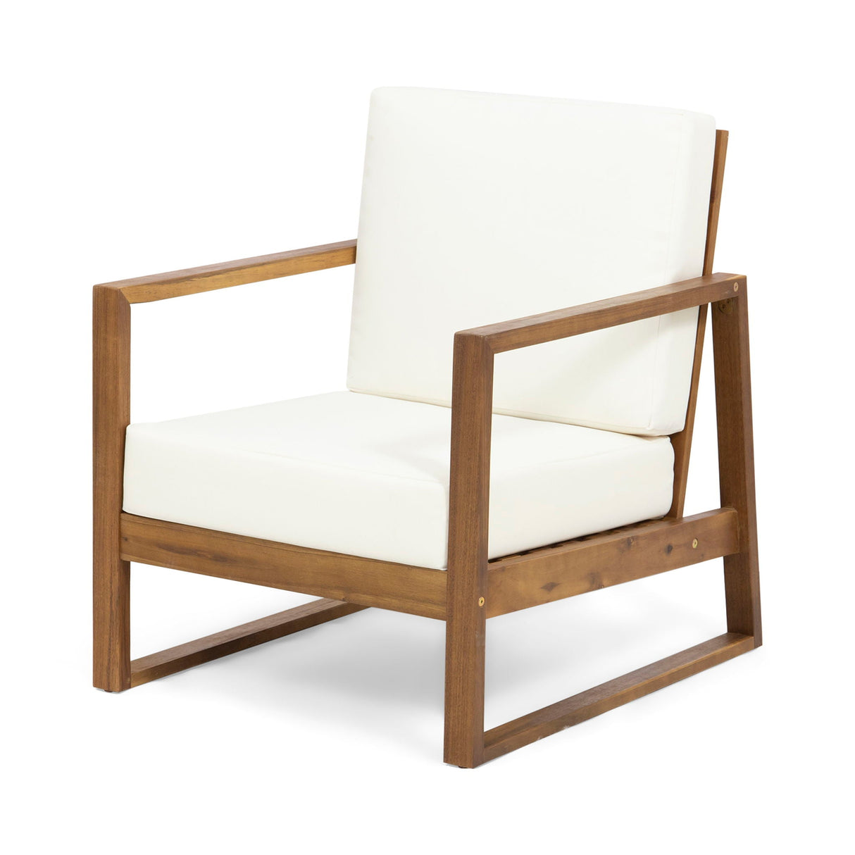 Nexusia Outdoor Acacia Wood Club Chair With Slat Design