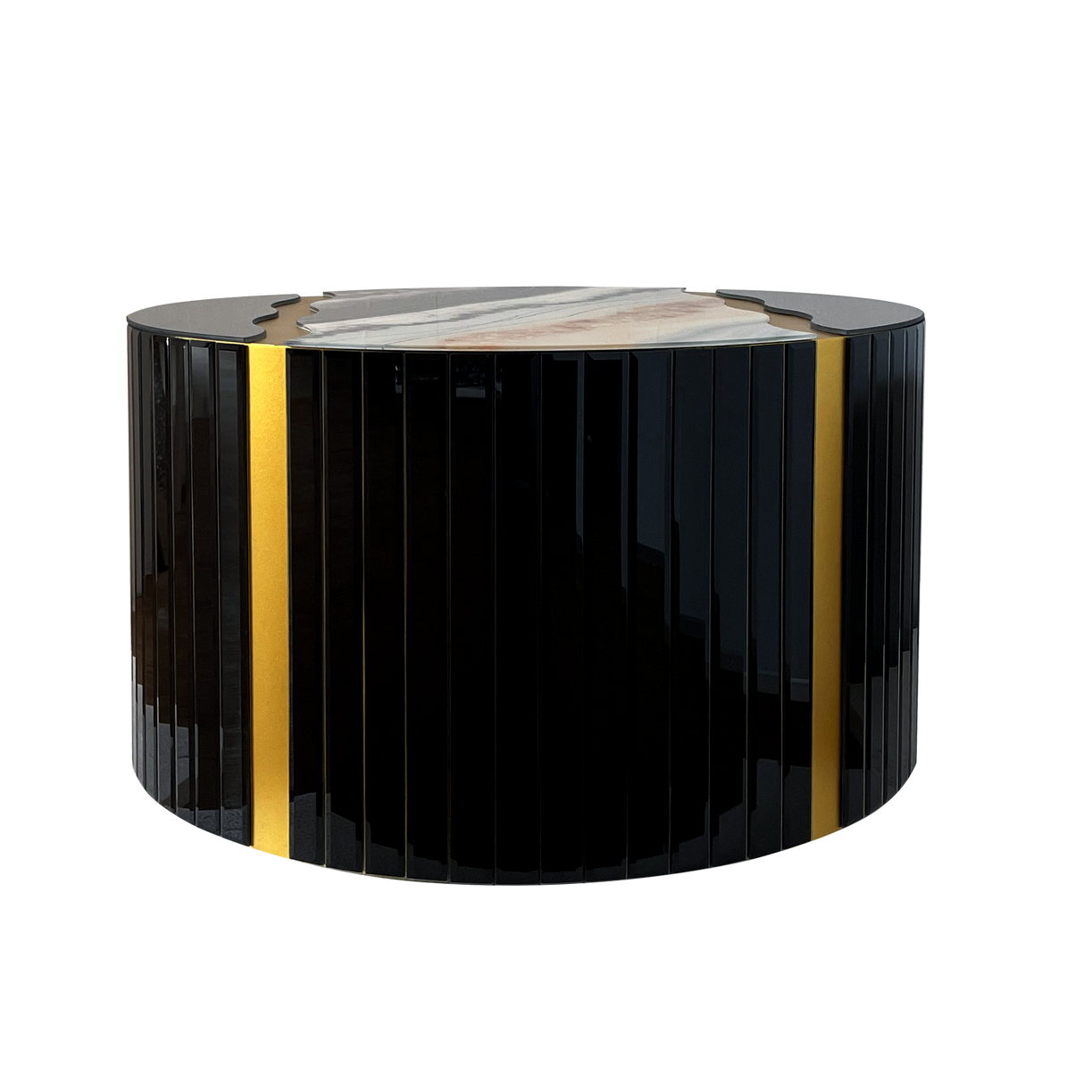 Modern Round Coffee Table with Glass Top