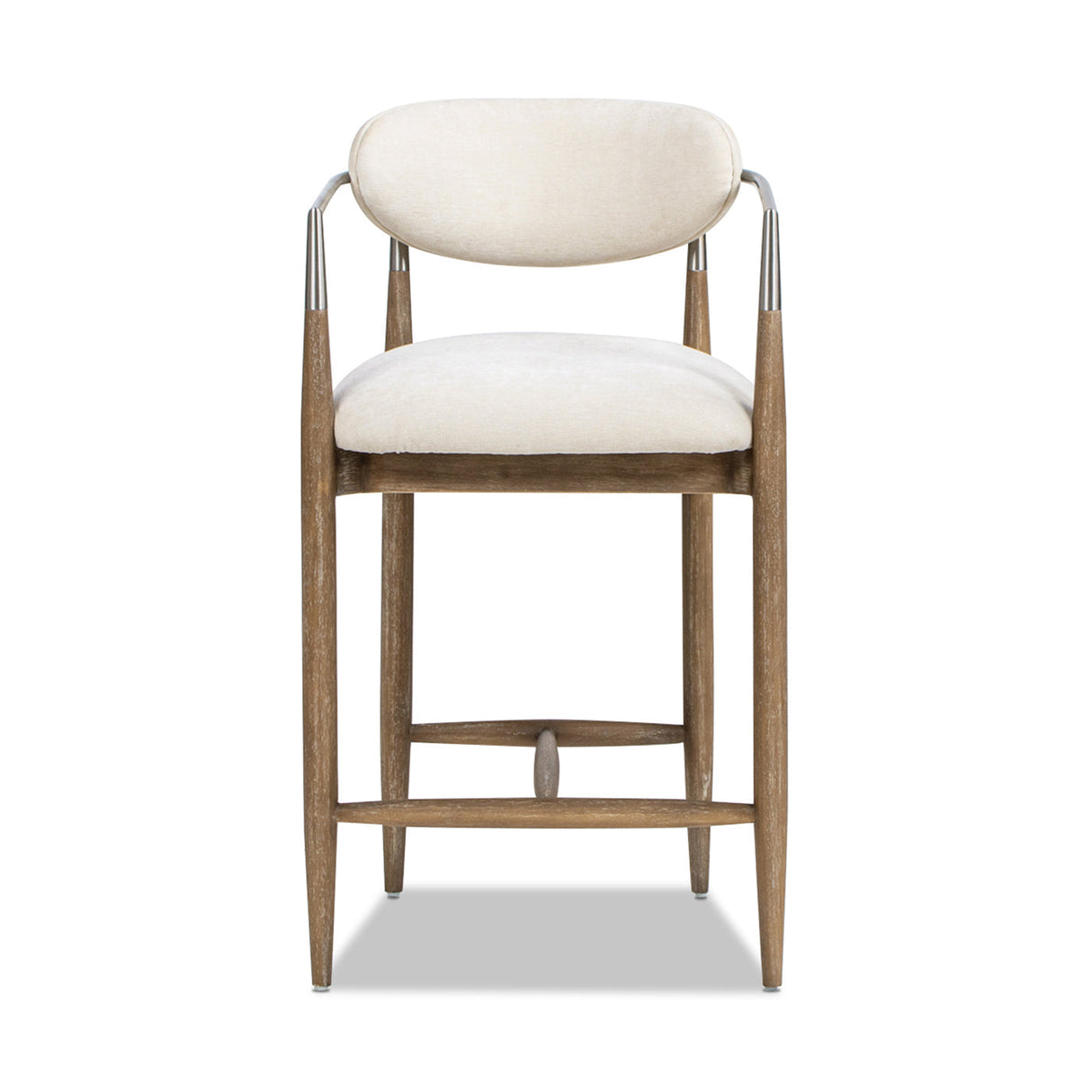 Artemis 26' Mixed Material Upholstered Counter Stool, Warm White Chenille
