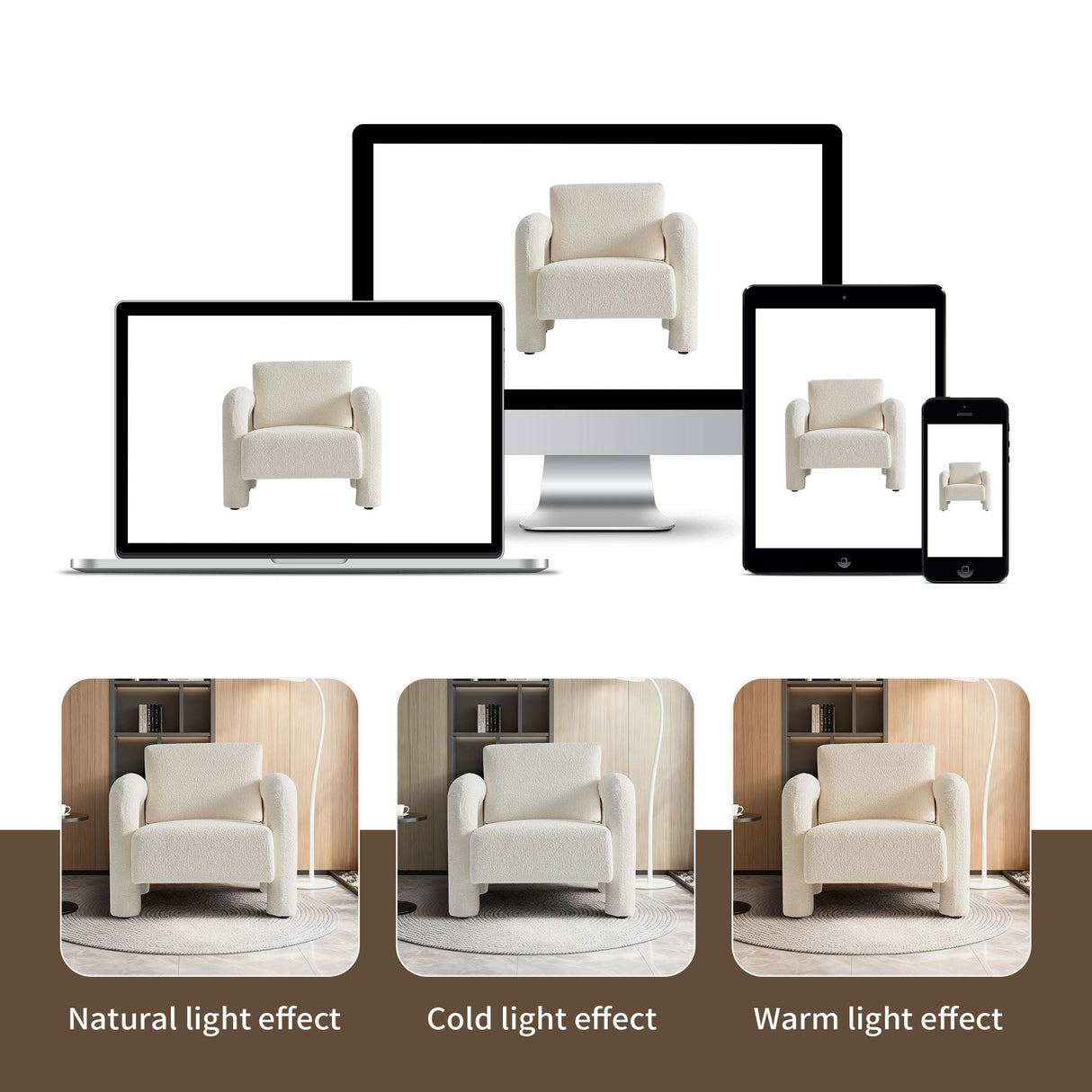Modern Velvet Fabric Accent Chair
